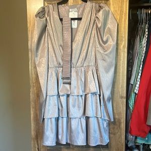 rose gold ruffle dress